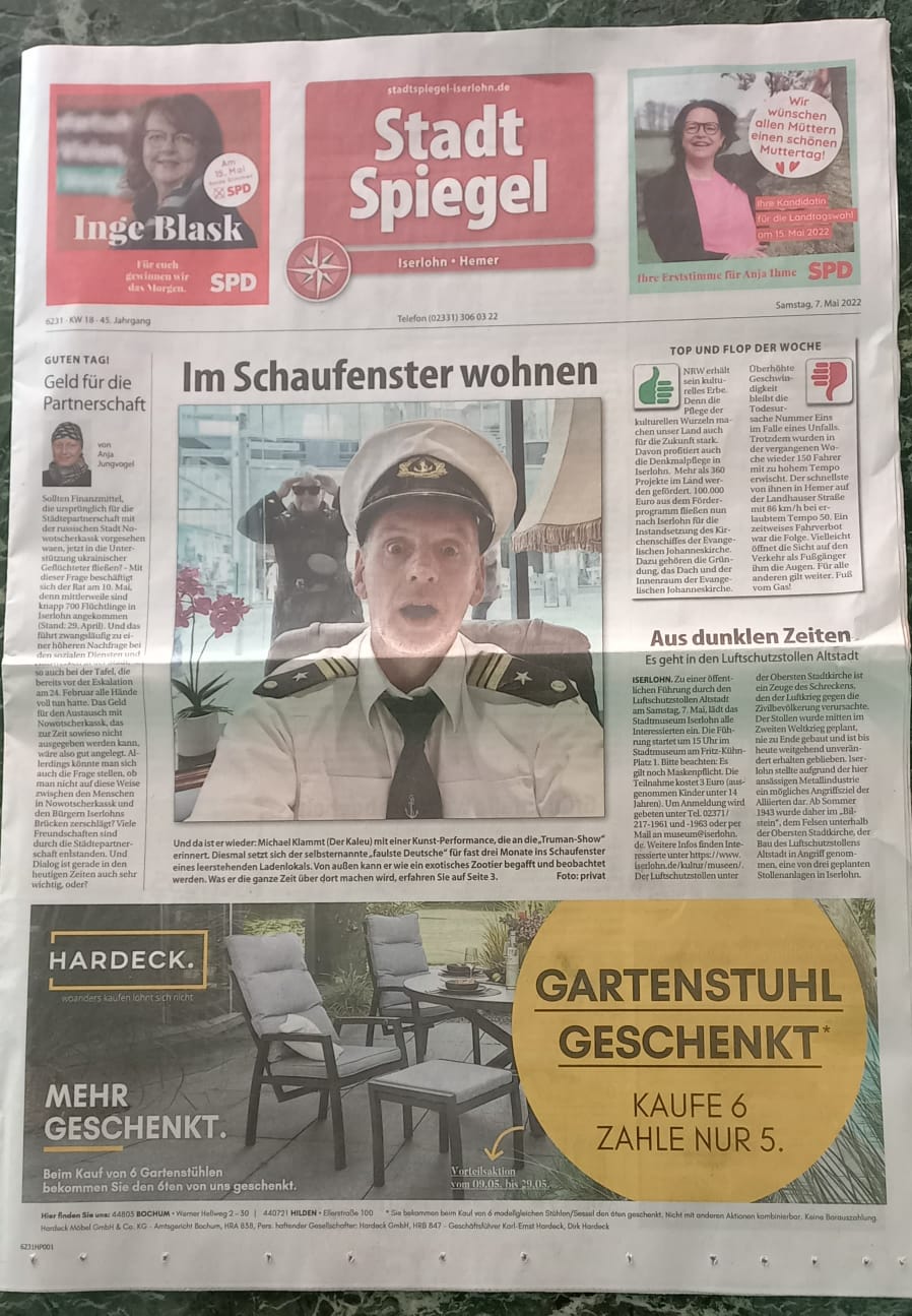 Im Schaufenster wohnen ( Stadtspiegel Iserlohn / Hemer vom 07.05.2022 )
